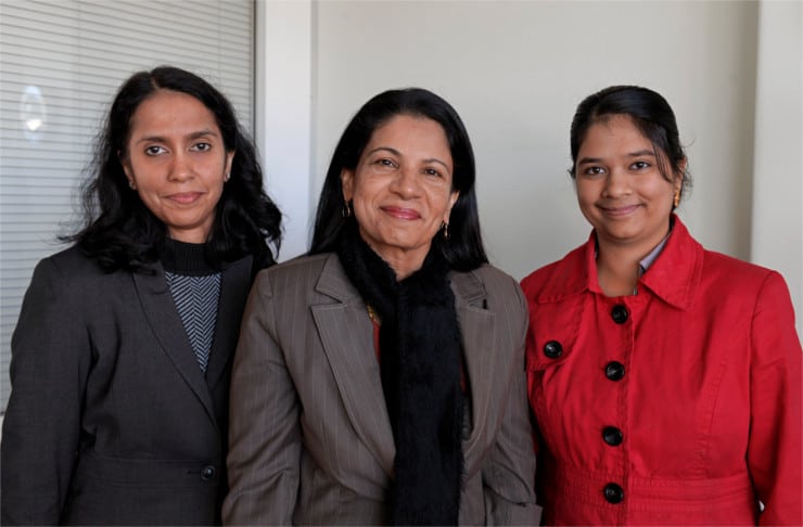 Maya Jay (centre) and staff Maya Jay (centre) and staff