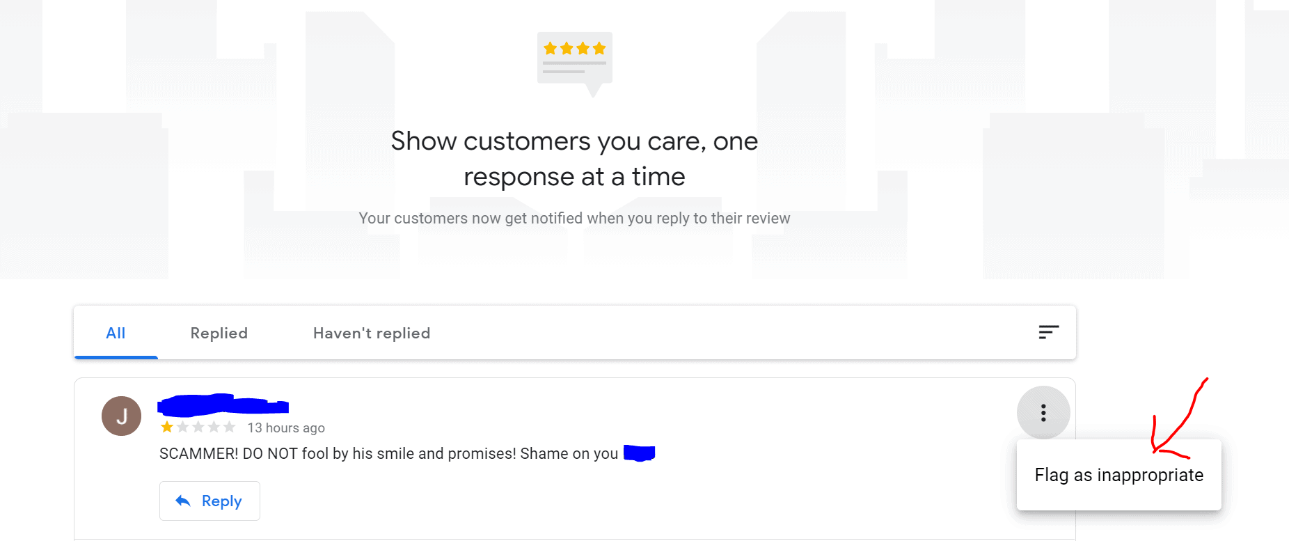 Flag google review