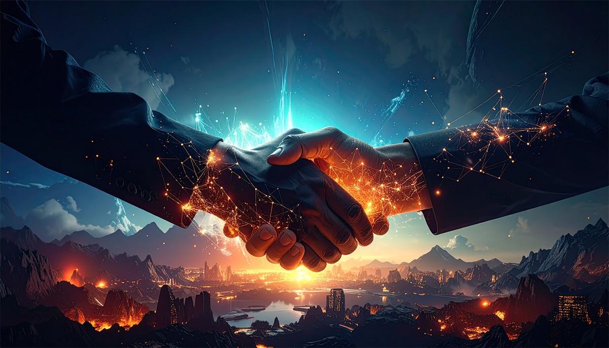 Shaking hands
